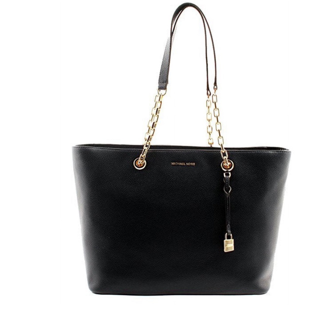 Michael Kors Mercer Medium Top Zip Multifunction Tote - Black Pebbled Leather